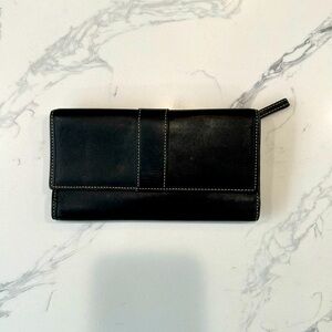 Coach Trifold Vintage Continental Wallet black leather w/black inside